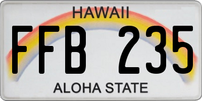 HI license plate FFB235