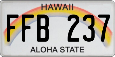 HI license plate FFB237