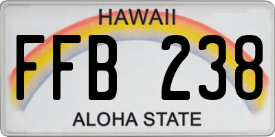 HI license plate FFB238