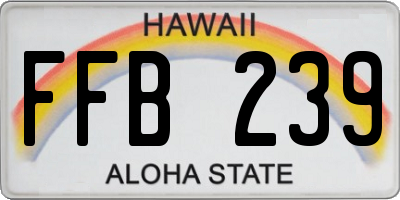 HI license plate FFB239