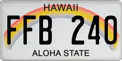HI license plate FFB240