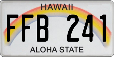 HI license plate FFB241
