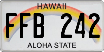 HI license plate FFB242