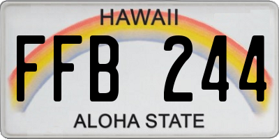 HI license plate FFB244