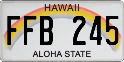 HI license plate FFB245