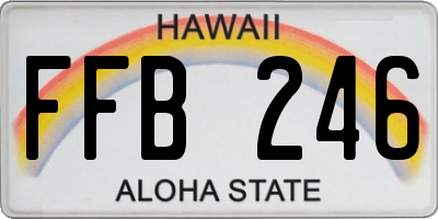HI license plate FFB246