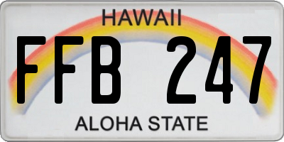 HI license plate FFB247