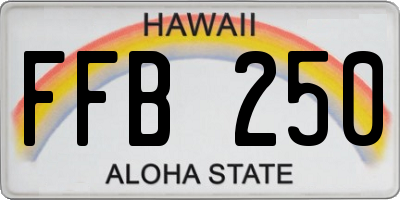 HI license plate FFB250