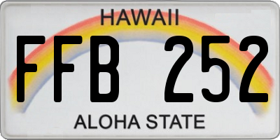 HI license plate FFB252