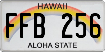 HI license plate FFB256