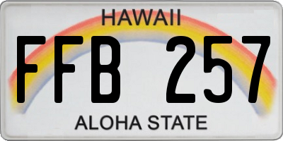 HI license plate FFB257