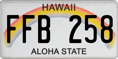 HI license plate FFB258