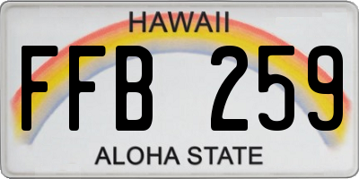 HI license plate FFB259