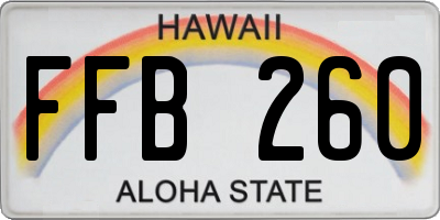 HI license plate FFB260