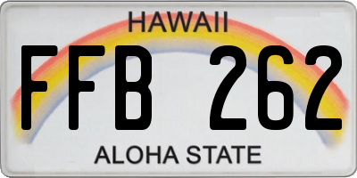 HI license plate FFB262