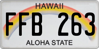 HI license plate FFB263