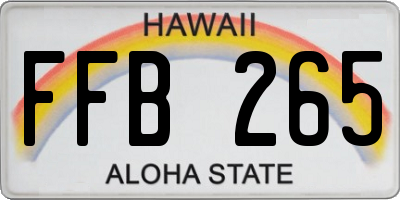 HI license plate FFB265