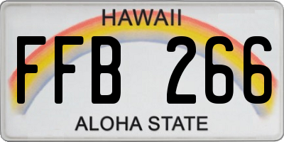HI license plate FFB266