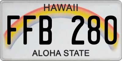 HI license plate FFB280