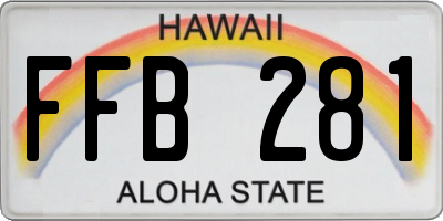 HI license plate FFB281