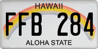 HI license plate FFB284