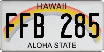HI license plate FFB285
