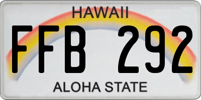 HI license plate FFB292
