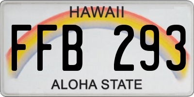 HI license plate FFB293