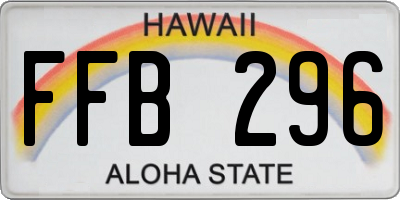 HI license plate FFB296