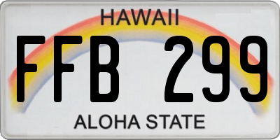 HI license plate FFB299