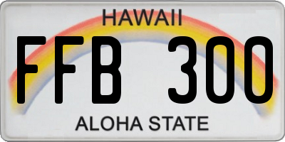 HI license plate FFB300