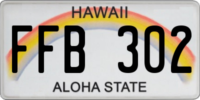 HI license plate FFB302