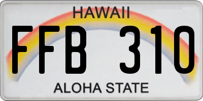 HI license plate FFB310