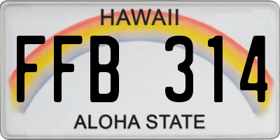 HI license plate FFB314