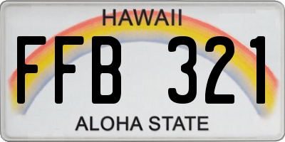 HI license plate FFB321
