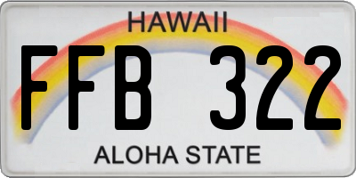 HI license plate FFB322