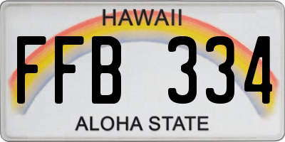 HI license plate FFB334