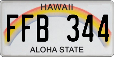HI license plate FFB344