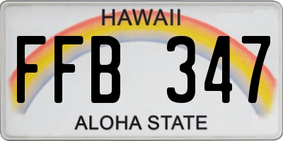 HI license plate FFB347