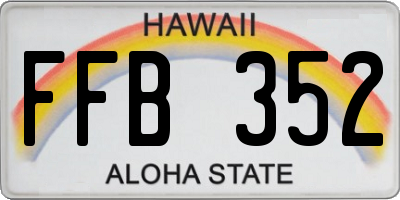 HI license plate FFB352