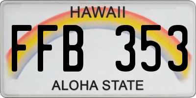 HI license plate FFB353