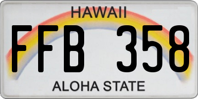 HI license plate FFB358