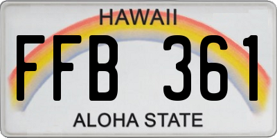 HI license plate FFB361