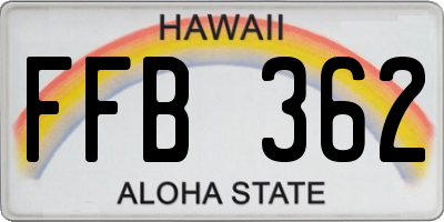 HI license plate FFB362
