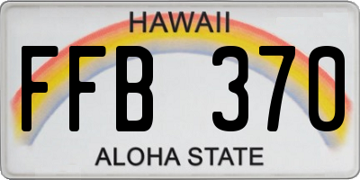 HI license plate FFB370