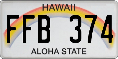 HI license plate FFB374