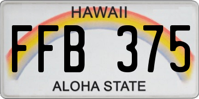 HI license plate FFB375