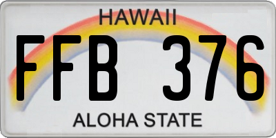 HI license plate FFB376