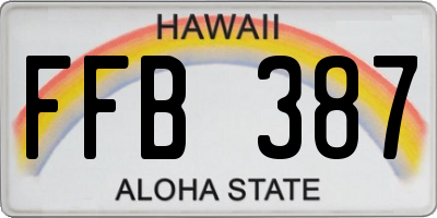 HI license plate FFB387