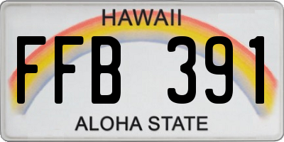 HI license plate FFB391